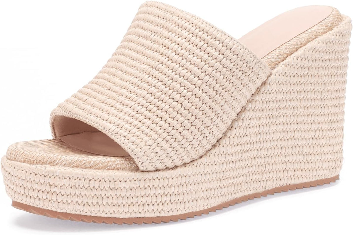 VICKI·VICKI Women's Platform Sandals Wedge Ankle Strap Open Toe Sandals