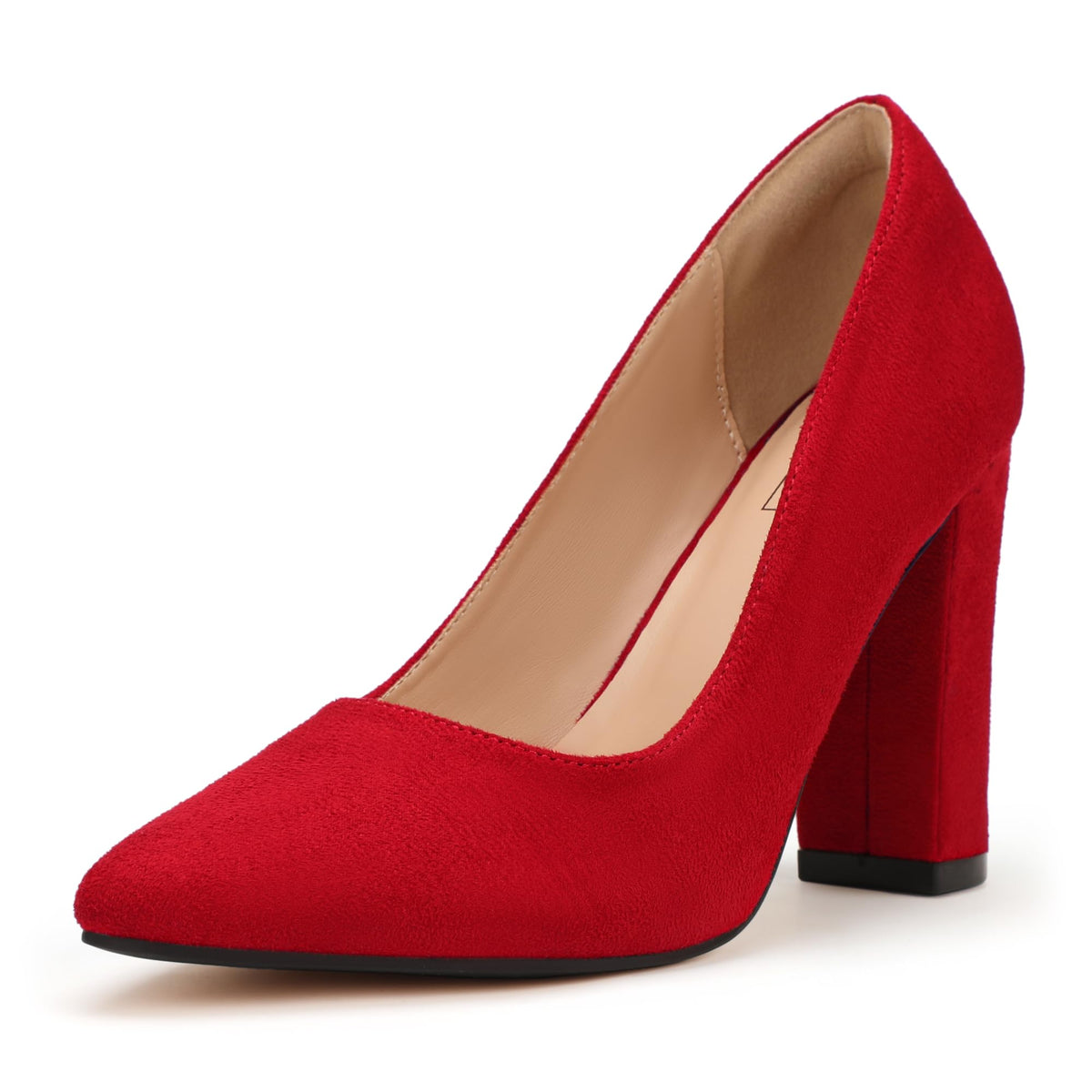 IDIFU Women's IN4 Chunky High Heels Closed Pointed Toe Pumps | Formal Block Heel Office Business Wedding Dress Shoes for Women Ladies