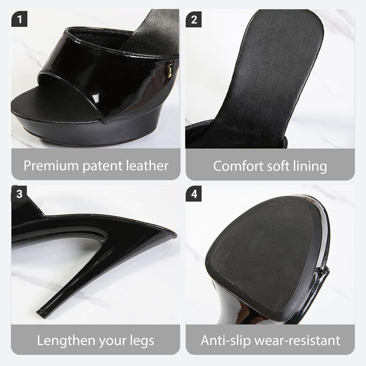 Women Fish Mouth Sky High Heel Platform Sexy Party Slides Round Open Toe Slip On High Heeled Backless Prom Sandals Fashion Stiletto Dress Bridal Evening Shoes