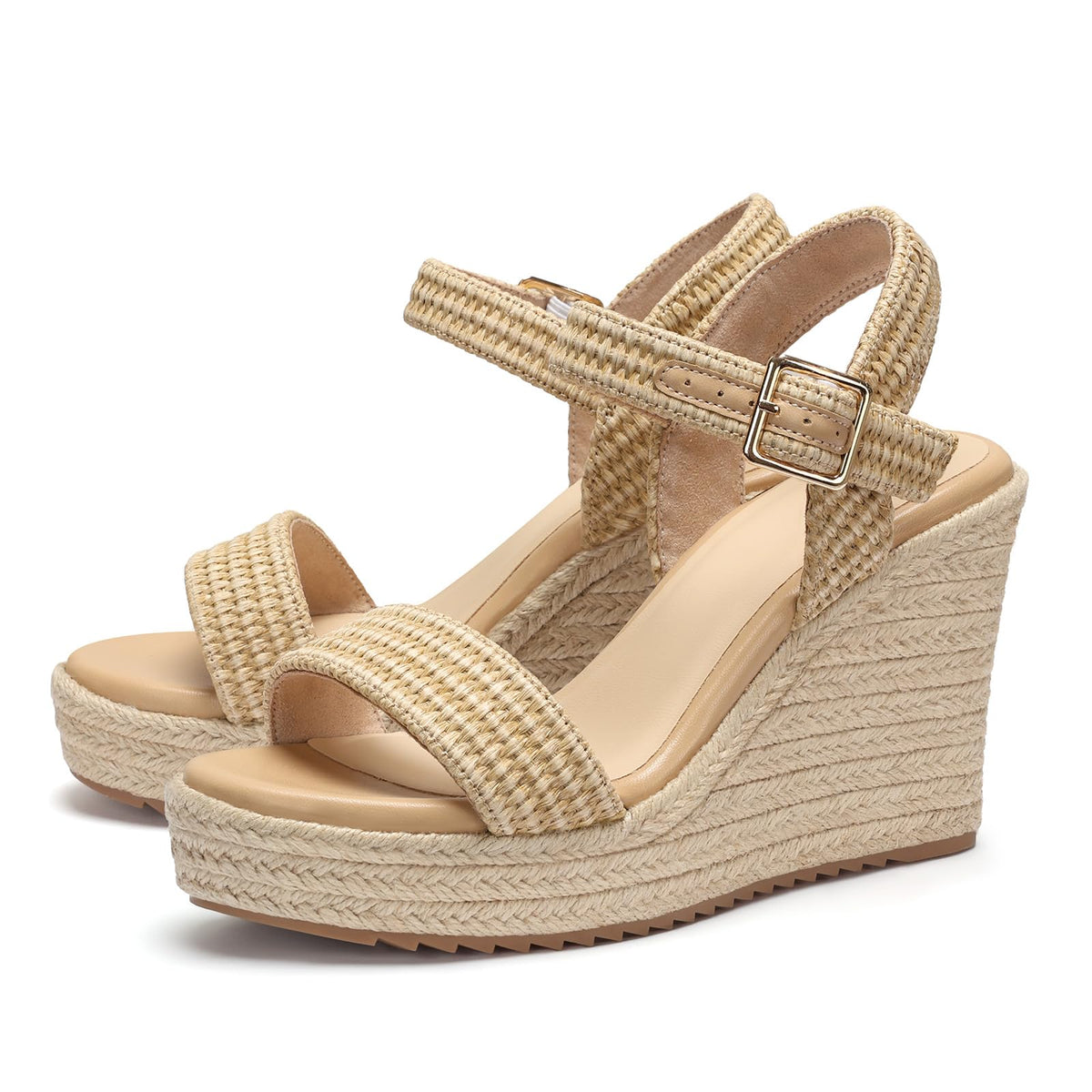 VICKI·VICKI Women's Platform Sandals Wedge Ankle Strap Open Toe Sandals