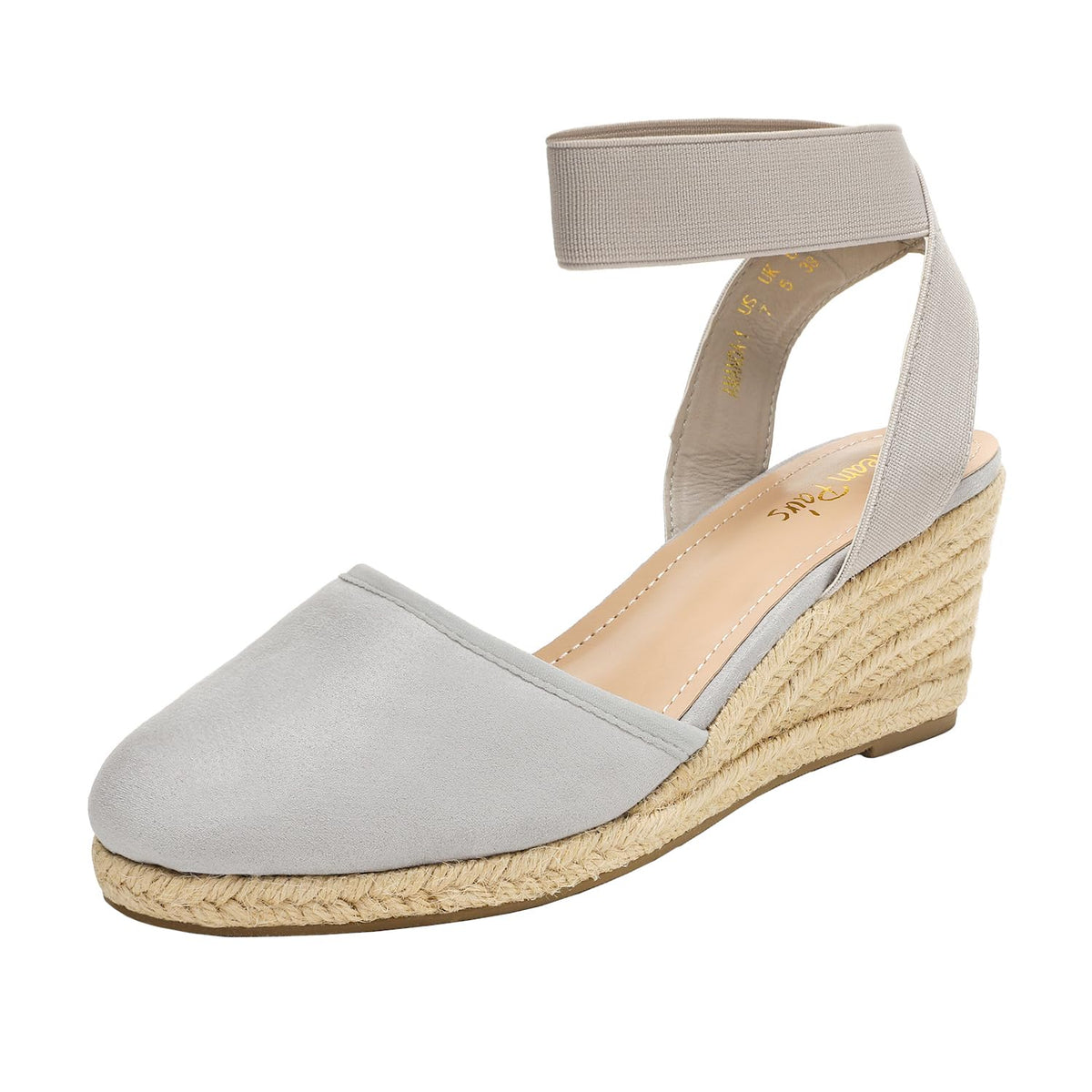 DREAM PAIRS Women's Ankle Strap Wedge Sandals | Espadrilles Sandals, Elastic Ankle Strap, Cushioned Comfort for Summer Outfit, Fashion Dressy Shoes