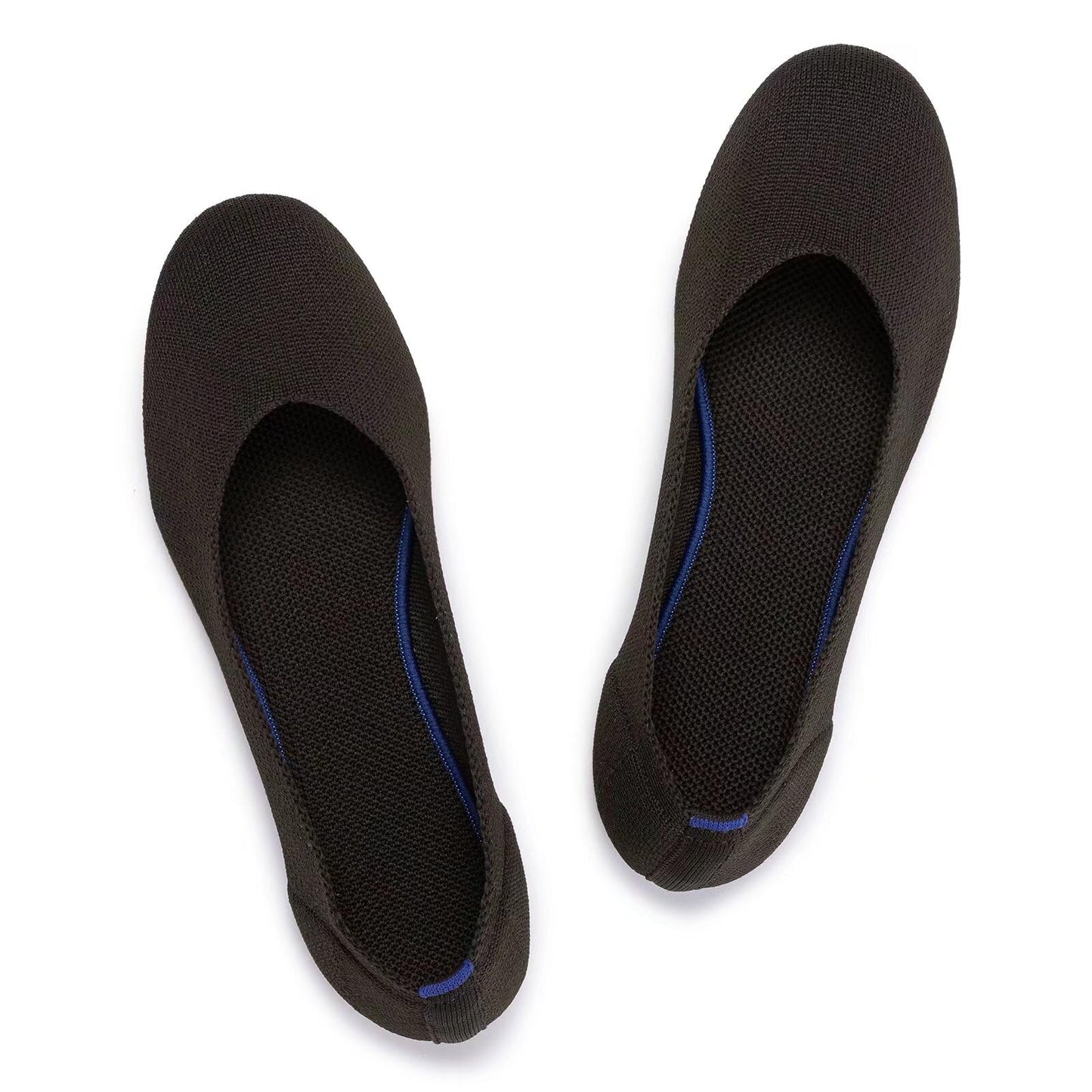 Frank Mully Women’s Ballet Flat Shoes Knit Dress Shoes Round Toe Slip On Ballerina Flats for Woman Low Wedge Comfort Soft