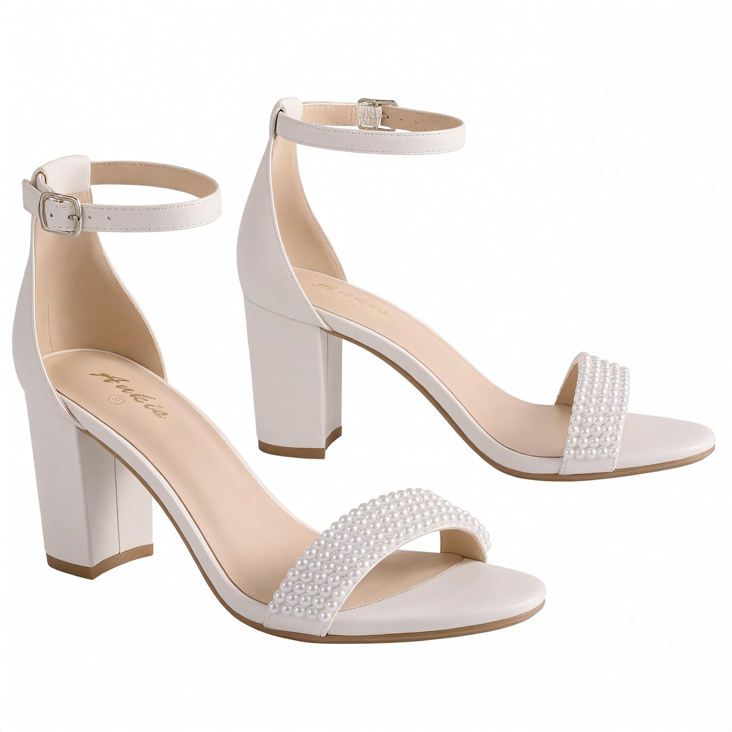 Ankis Heels for Women Open Toe Ankle Strap Chunky Heel Sandals 2.75 Inch