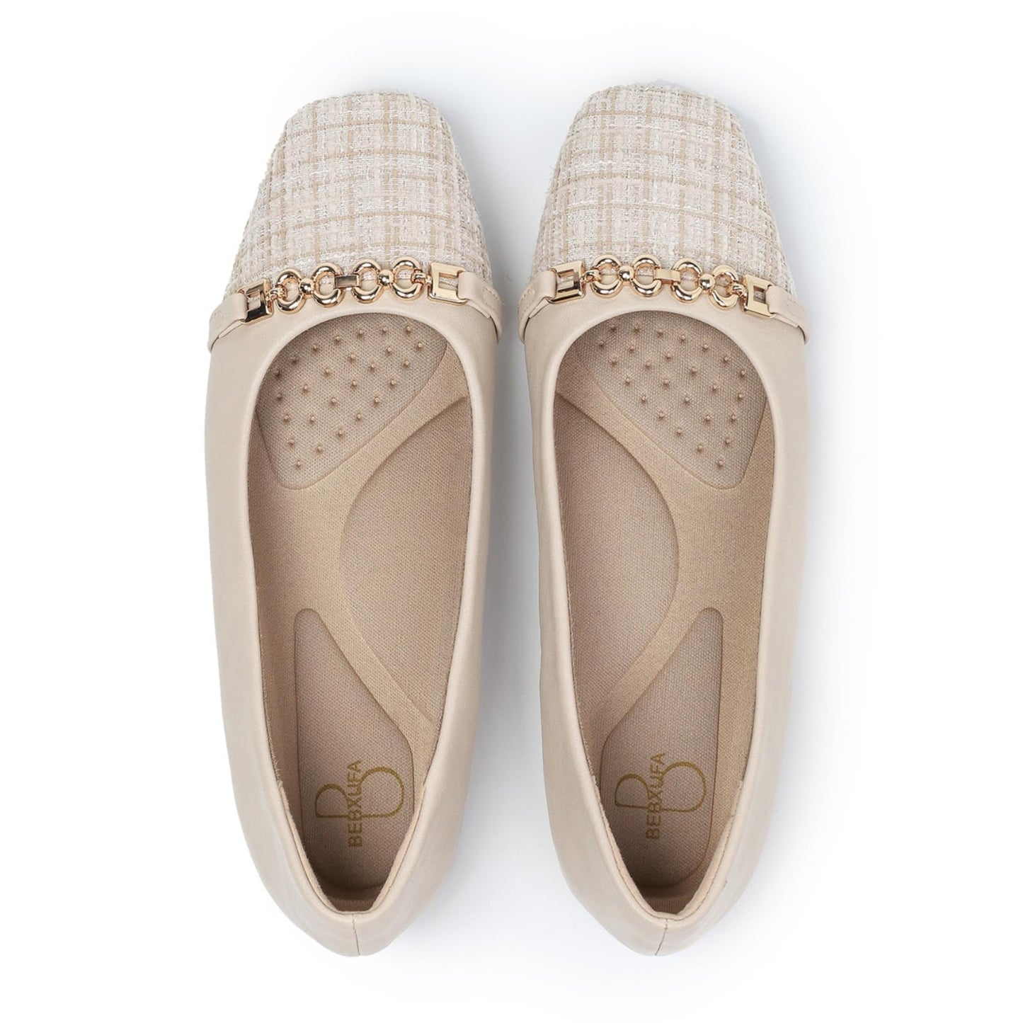 Dressy Flats for Women Square Toe Ballet Flats Comfortable Slip On Work Shoes Arch Support Office & Formal