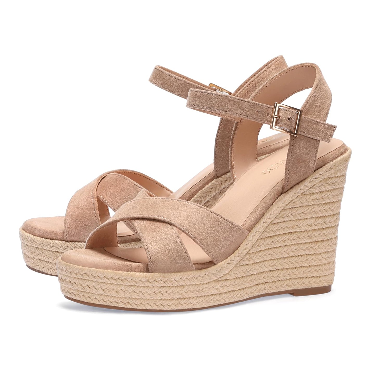 VICKI·VICKI Women's Platform Sandals Wedge Ankle Strap Open Toe Sandals