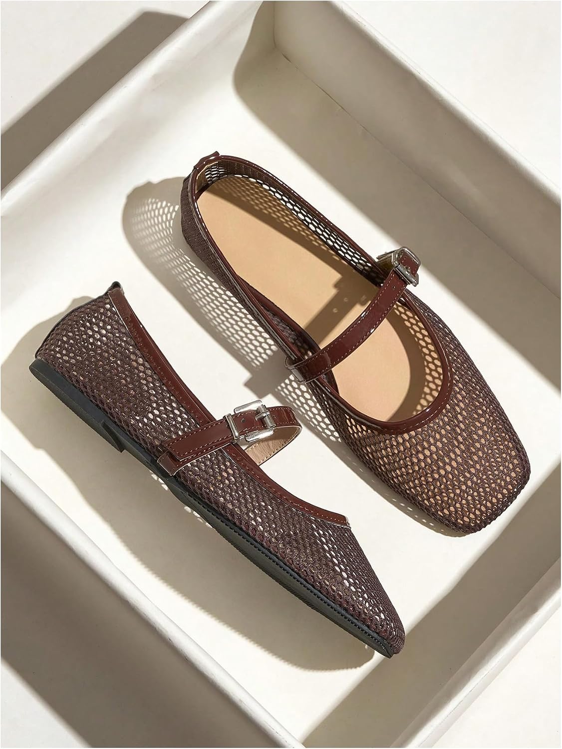 Milumia Summer Leopard Mesh Ballet Flats for Women Comfortable Dressy Work | Summer Shoes,Cute Ballerina Flats,Work Shoes Women Business Casual, Closed Toe Sandals,Slip On