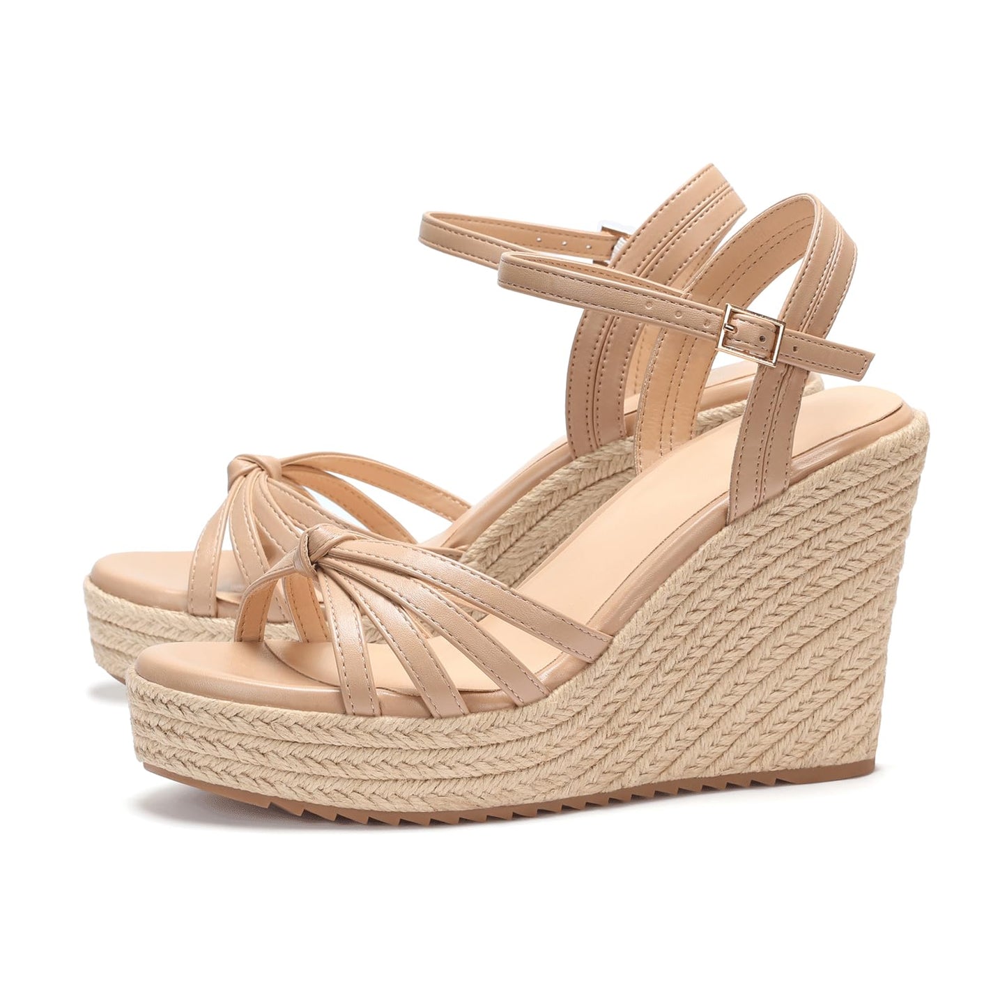 VICKI·VICKI Wedges for Women Platform Sandals Wedge Heels for Sandals Comfortable Summer Espadrille Shoes Ankle Strap&Open Toe