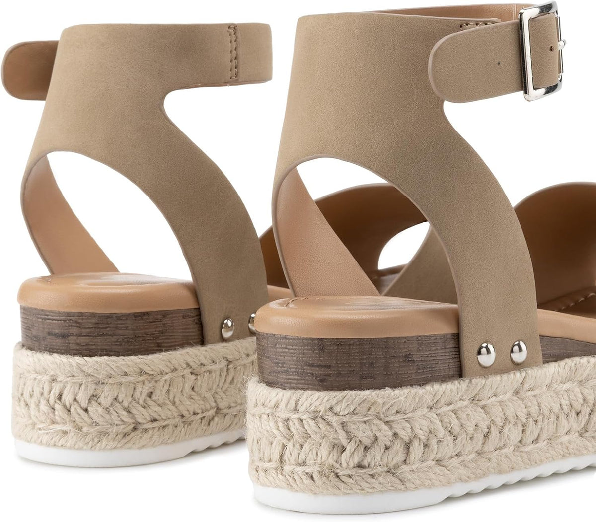 Athlefit Women's Espadrille Platform Wedge Sandals | Adjustable Ankle Strap Buckle,Comfortable Open Toe Flatform,Summer Casual Daily Wear for All-Day