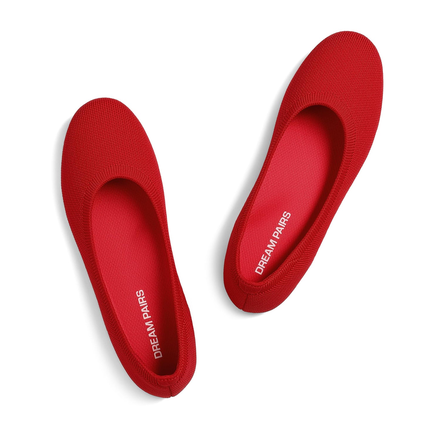 DREAM PAIRS Women's Dress Knit Ballet Comfort Flats | Comfortable Round Toe Slip-On Flexible Portable Breathable Dress Office Flats for Daily Walking and Travel