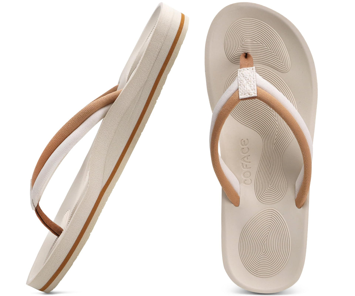 COFACE Flip Flops For Women with Arch Support Comfortable Yoga Mat Orthopedic Sandals Lightweight Womens Flip-Flop