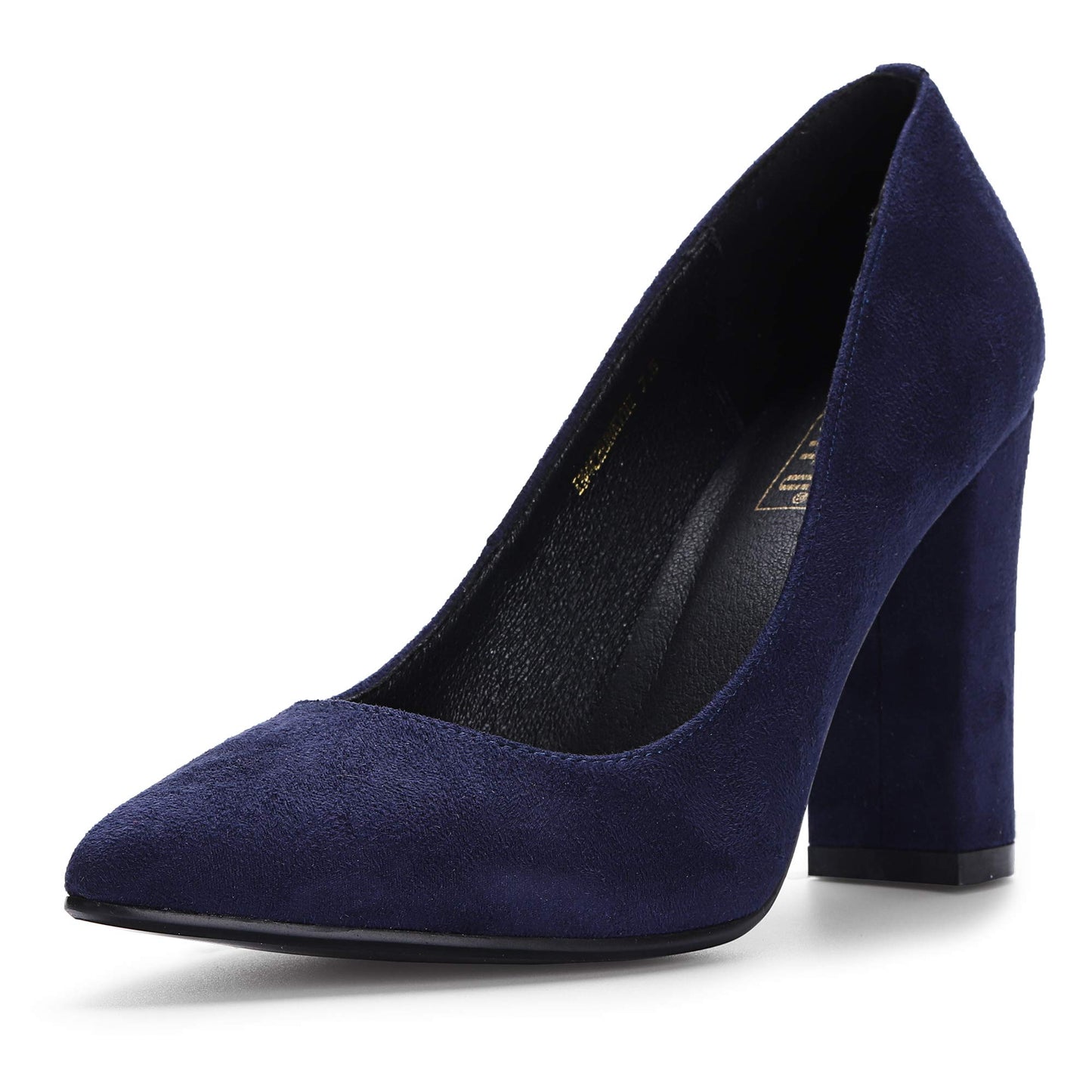 IDIFU Women's IN4 Chunky High Heels Closed Pointed Toe Pumps | Formal Block Heel Office Business Wedding Dress Shoes for Women Ladies
