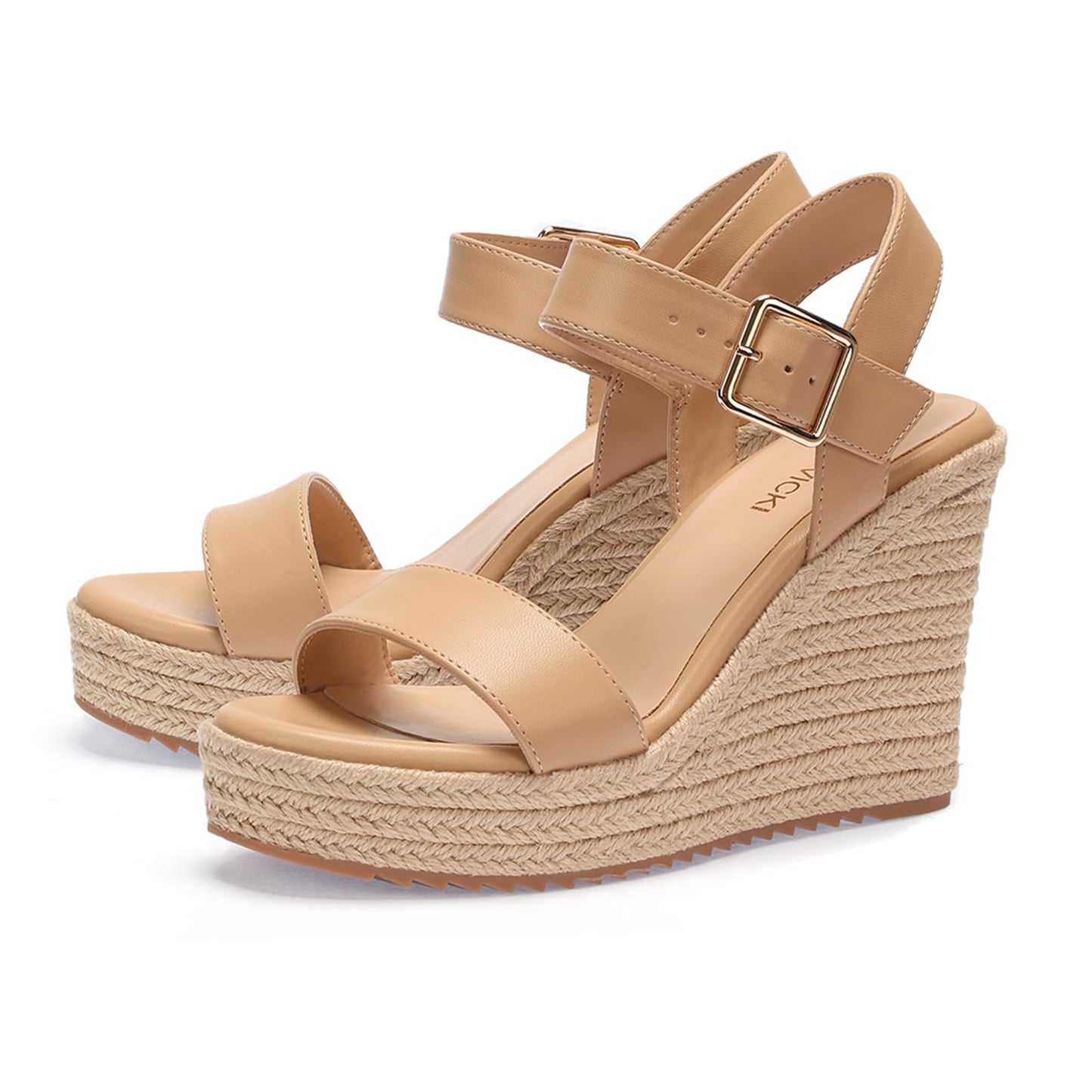 VICKI·VICKI Women's Platform Sandals Wedge Ankle Strap Open Toe Sandals
