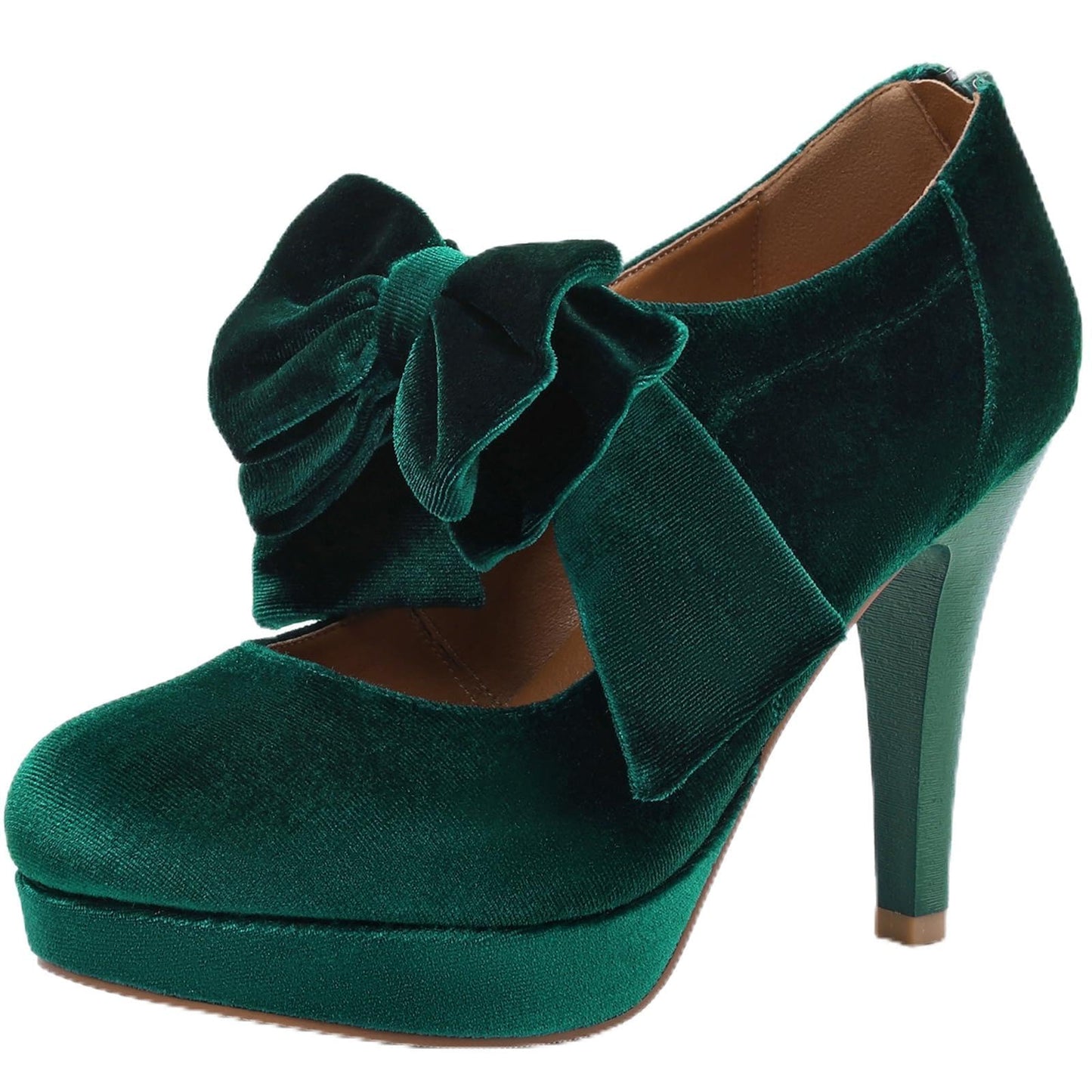 Mostrin Fashion Vintage Womens Small Bowtie Platform Pumps Ladies Sexy High Heeled Shoes