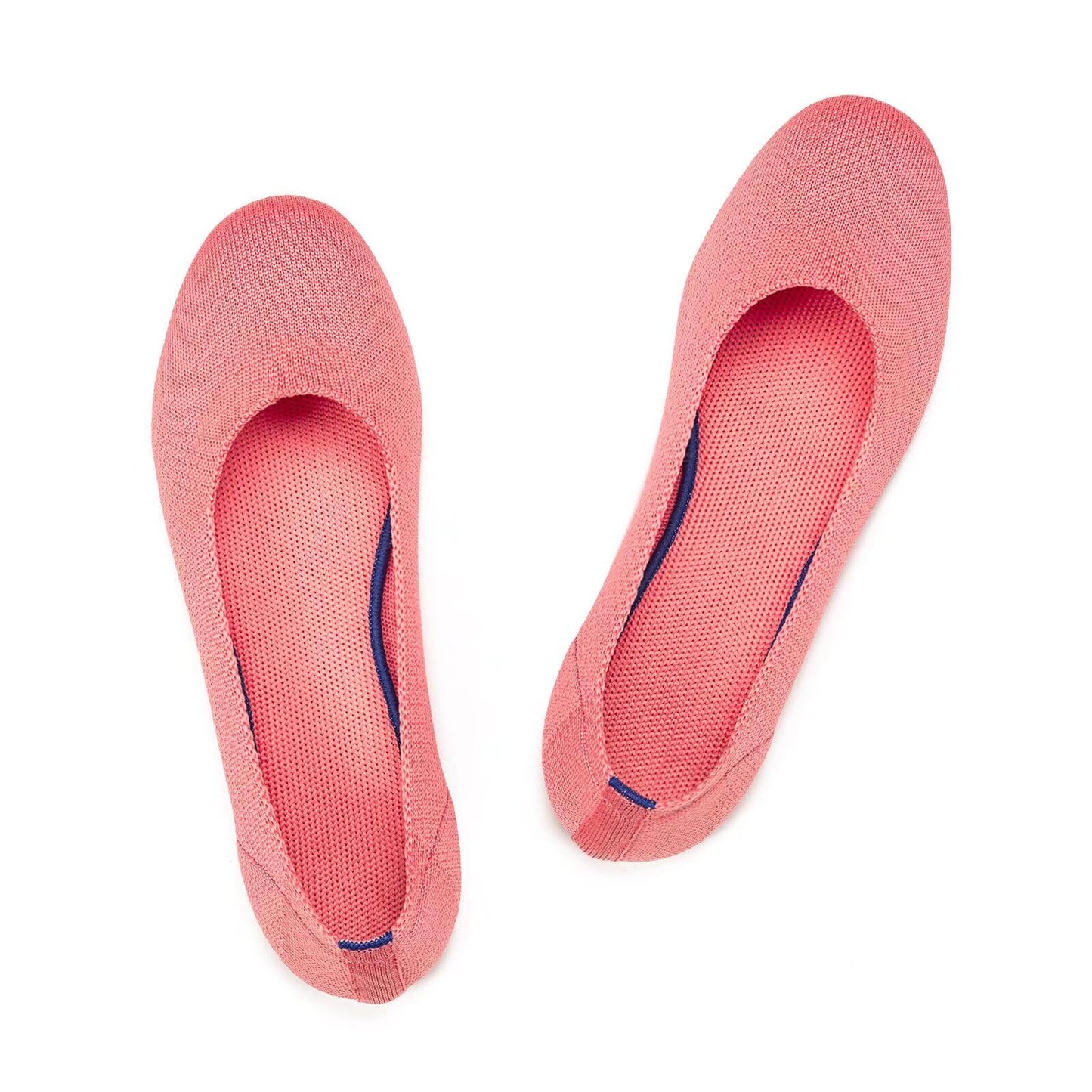 Frank Mully Women’s Ballet Flat Shoes Knit Dress Shoes Round Toe Slip On Ballerina Flats for Woman Low Wedge Comfort Soft