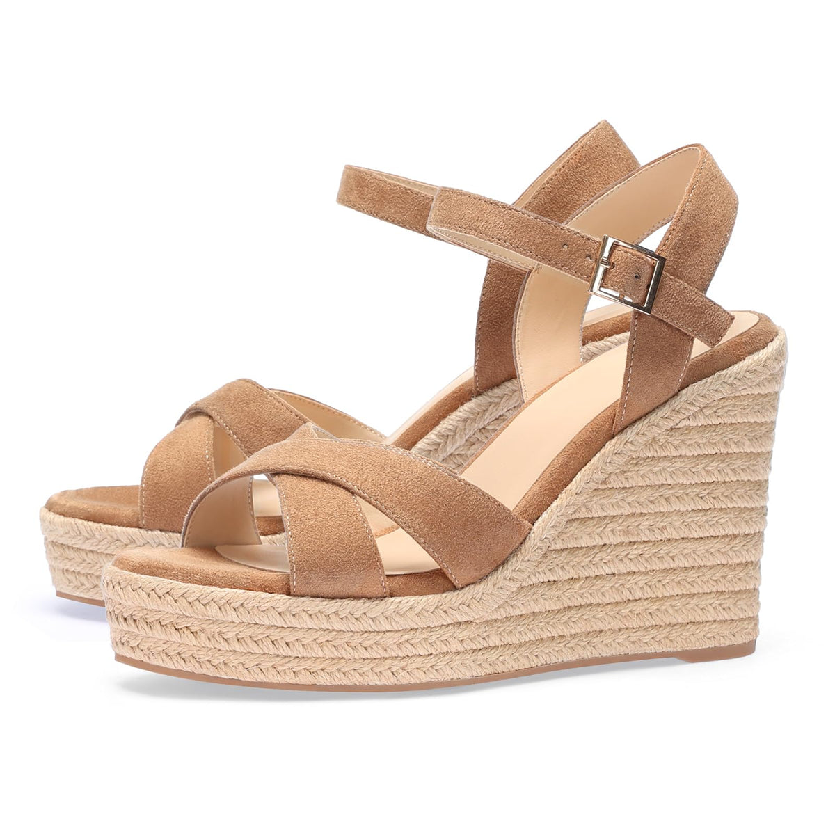 VICKI·VICKI Women's Platform Sandals Wedge Ankle Strap Open Toe Sandals