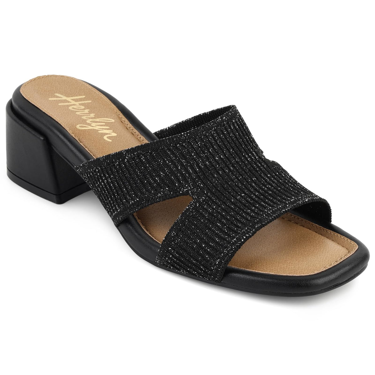 Block Heels for Women Open Toe Heels Two Strap Heeled Sandals Comfortable Summer Heels Slip On Low Heel Dress Shoes
