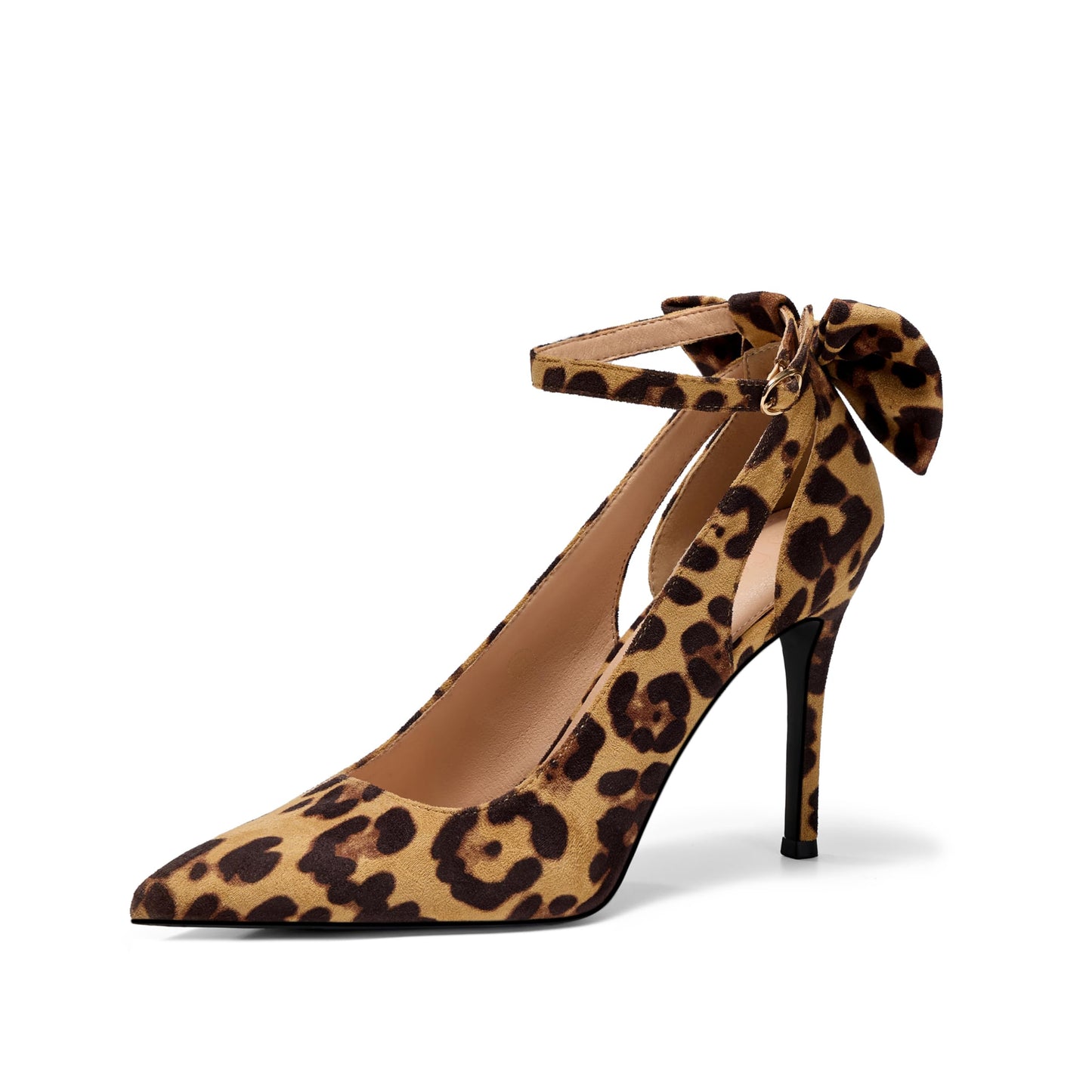 Women's Pointed Toe Bow Tie High Heels Ankle Strap Wedding Pumps | Closed Toe 4 Inches Stiletto High Heels Sexy Dress Shoes for Vacation Festival Party Office Work and Daily Wear