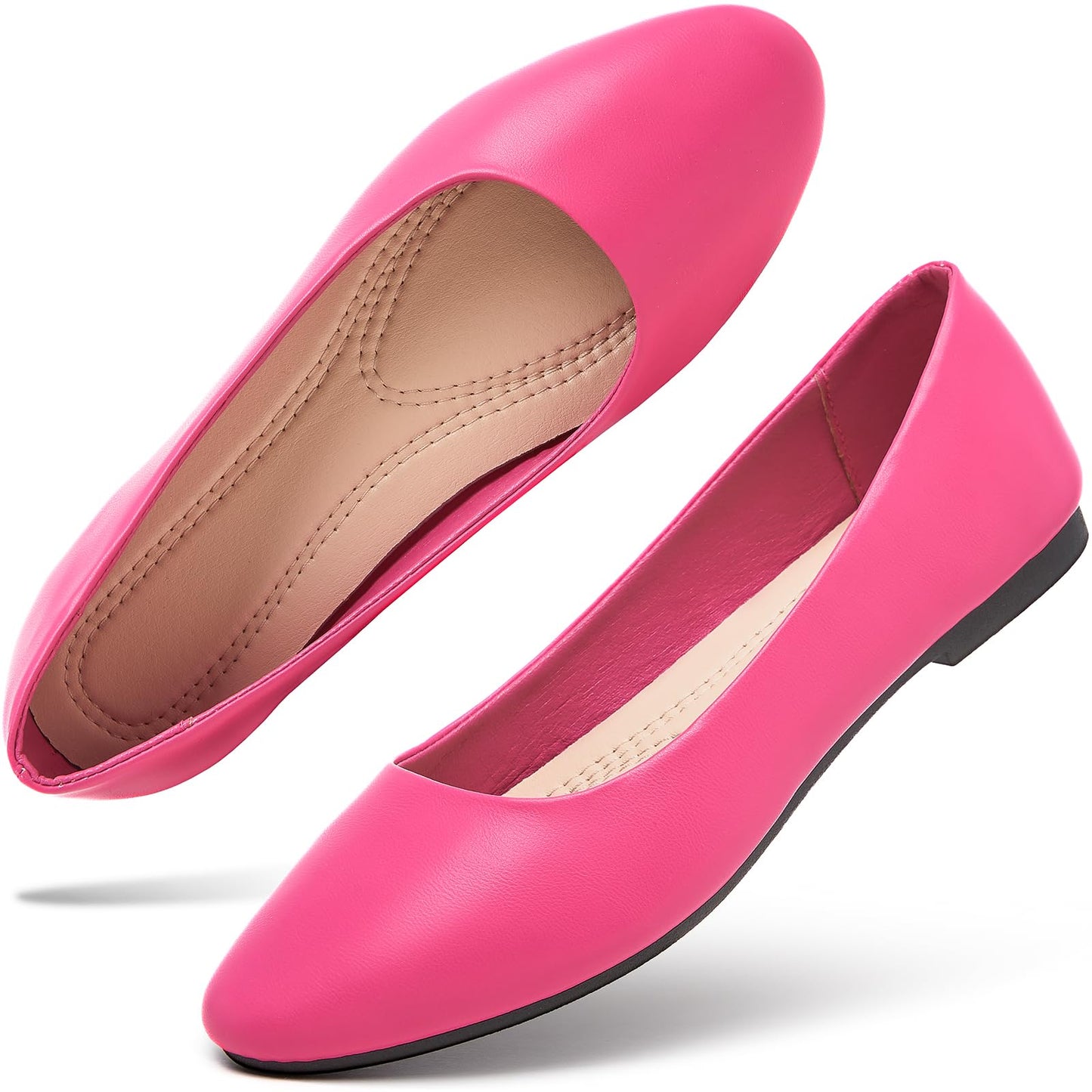 Hash Bubbie Women's Flats Shoes Ballet Flats Dress Shoes Comfortable PU Leather Slip on Shoes for Women