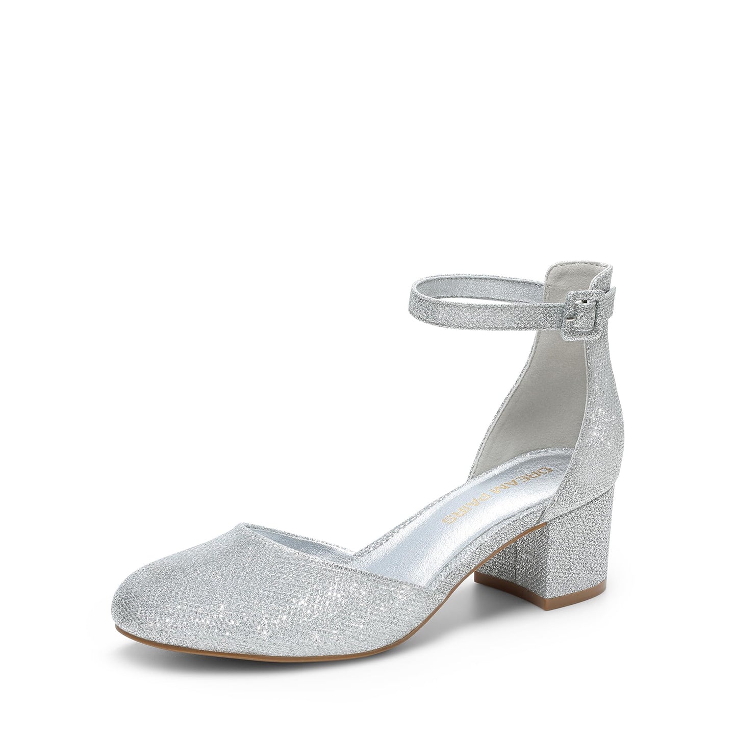 DREAM PAIRS Women's Round Toe Low Block Heel Pumps | Closed Toe Ankle Strap Chunky Heel Pumps Dress Shoes Wedding Office Party Dressy Shoes for Women