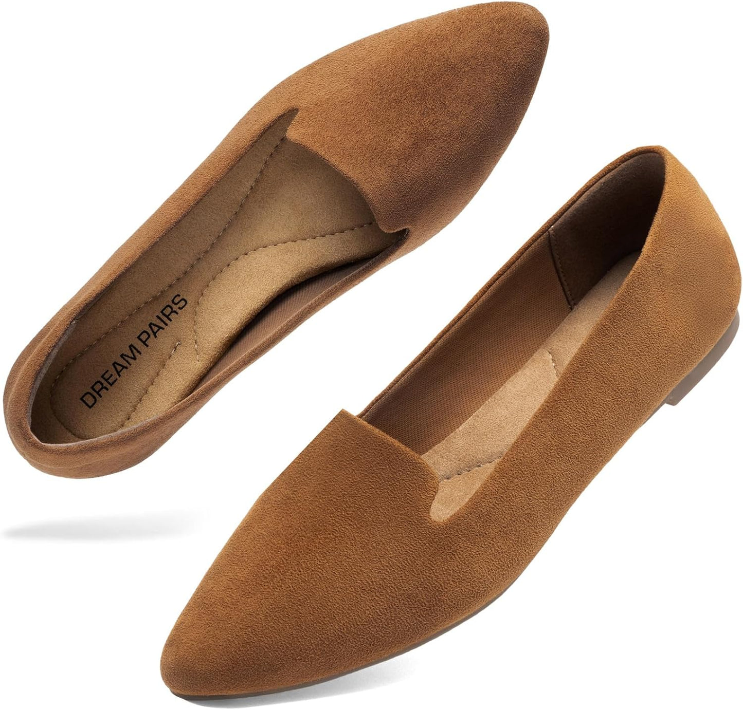DREAM PAIRS Women's Pointed Toe Business Dressy Flats | chic pointed toe slip-on shoes, comfortable elegant classic casual dress loafer flats, for daily and work office
