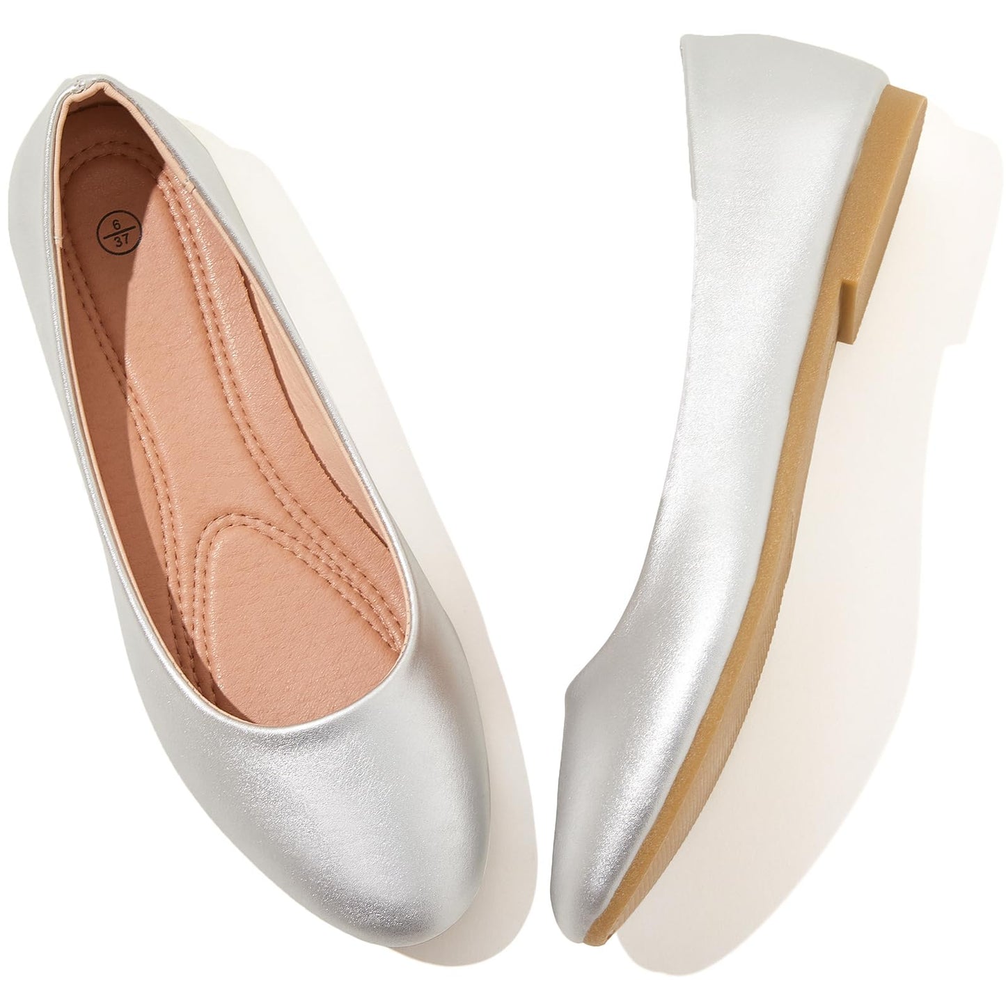 Women's Ballet Flats Shoes Dress Slip on Shoes | PU Leather Teacher Business Casual Loafers Non Slip Low Heel Dressy
