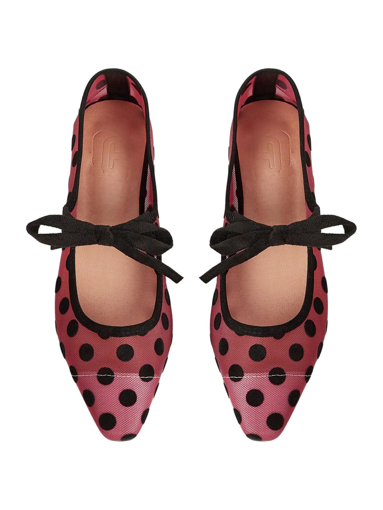 BEAUDRM Women's Polka Dots Mesh Ballet Flats Cute Lace Ballerina Flats | Closed Toe, Square Maryjane Flat, Dressy Casual Work Shoes, Leopard, Lace, Floral, Wedding