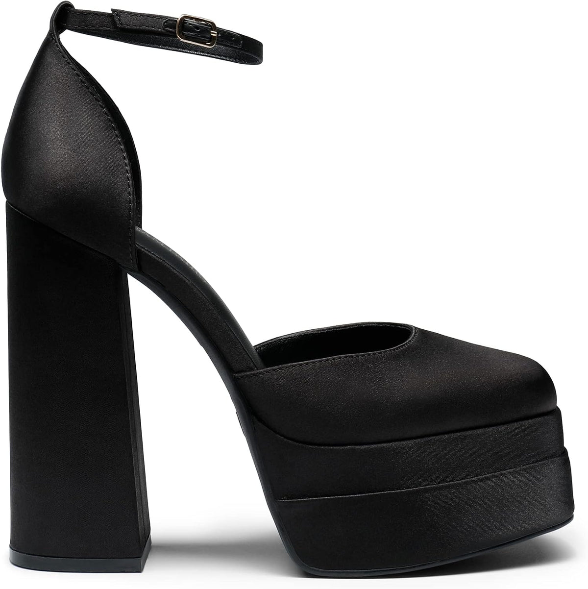 DREAM PAIRS Women's High Platform Closed Toe Heels | Square Toe Ankle Strap Dress Wedding Party Pumps Shoes with 5.5" Height, 1.7" Platform for All-night Glamour