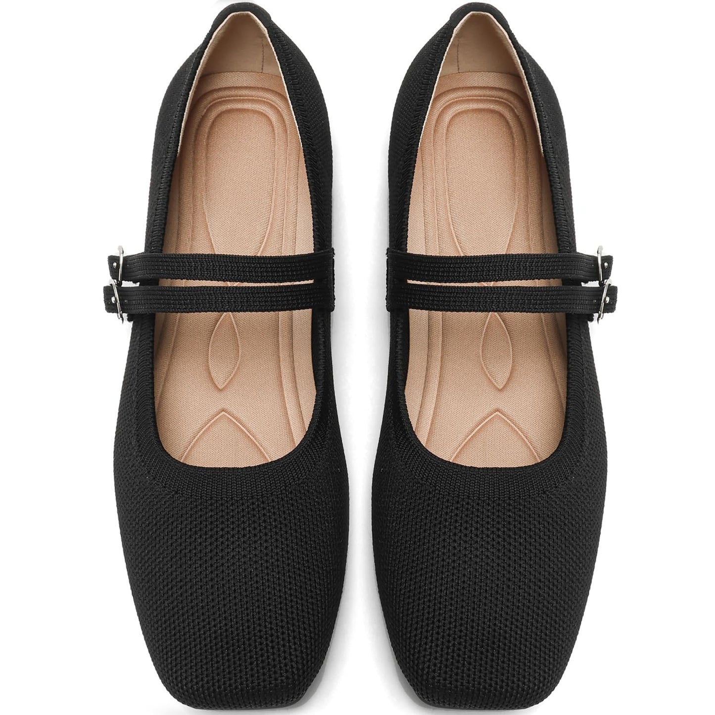 Womens Woven Ballet Flats, Foldable Mary Jane Shoes for Casual Wear | Woven Knit Texture,Breathable Upper,Adjustable Strap,Foldable Travel,Cushioned Sole,Spring Fall Daily Walking Errands