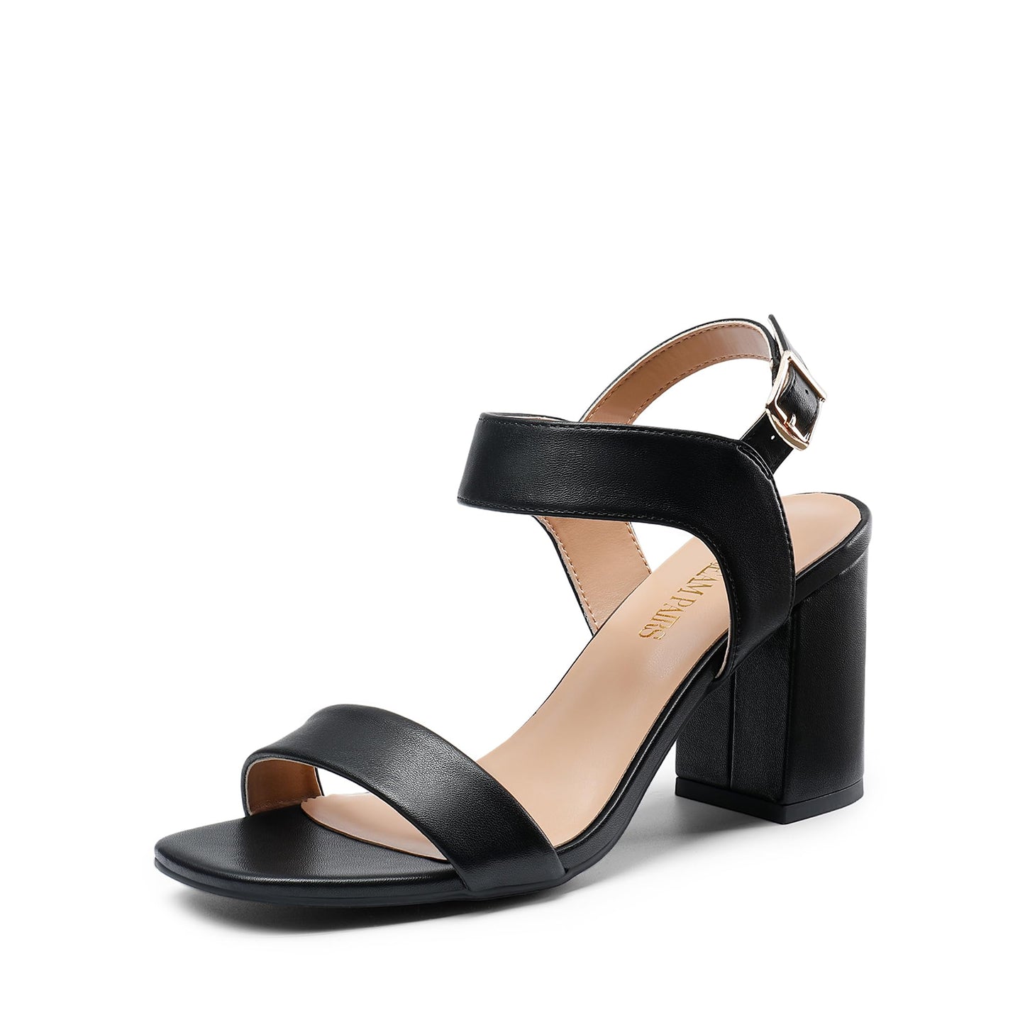 DREAM PAIRS Women's Heeled Sandals Chunky Heels | High Heels, Square Toe Block Ankle Strap 3 inch Comfortable Heeled Sandals For Formal Wedding Party Dress