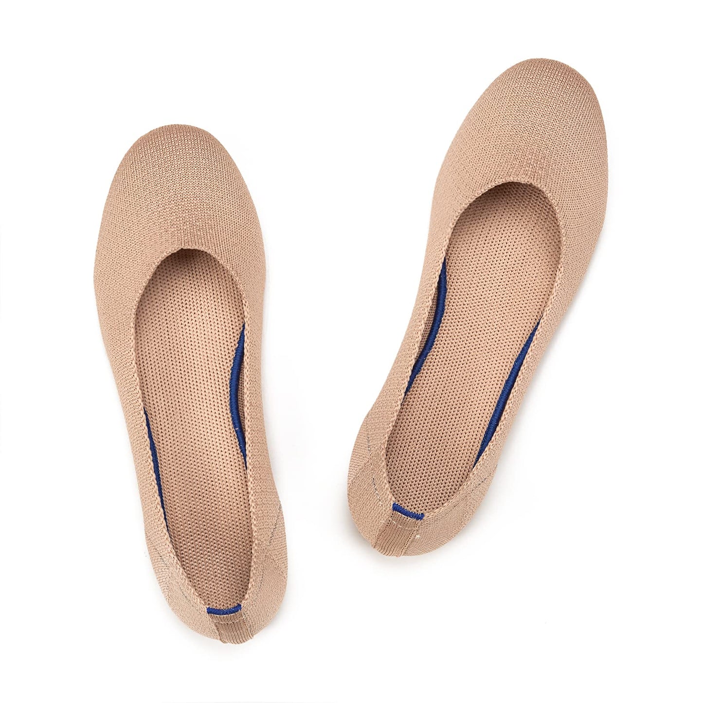 Frank Mully Women’s Ballet Flat Shoes Knit Dress Shoes Round Toe Slip On Ballerina Flats for Woman Low Wedge Comfort Soft