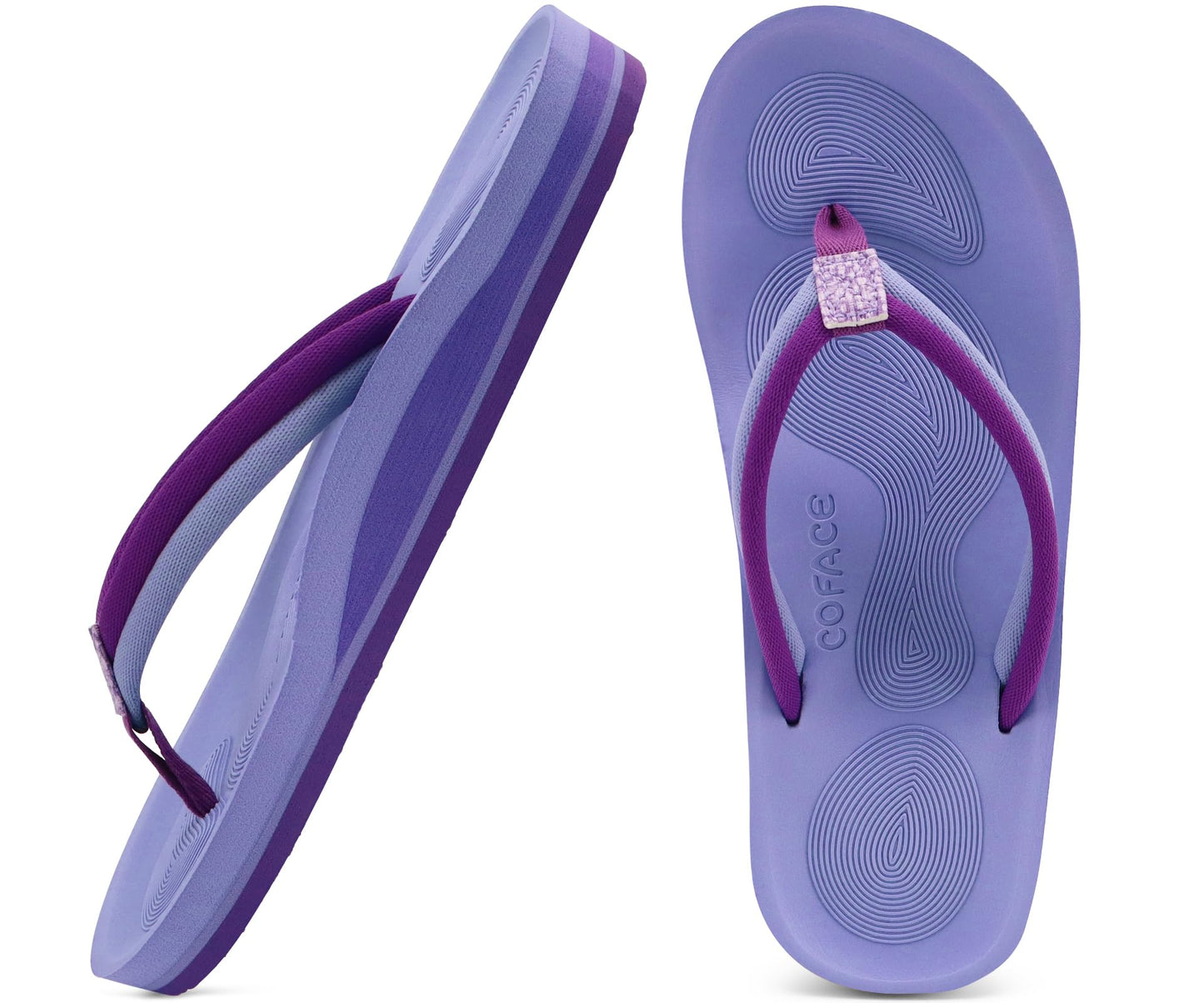 COFACE Flip Flops For Women with Arch Support Comfortable Yoga Mat Orthopedic Sandals Lightweight Womens Flip-Flop