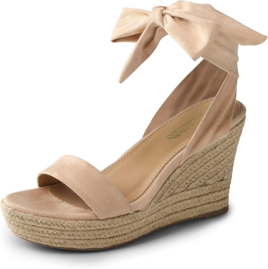 DREAM PAIRS Women's Espadrille Wedge Sandals | Espadrilles wedges tie lace up sandals,Ankle strap platform dressy shoes,Comfortable open toe sandals