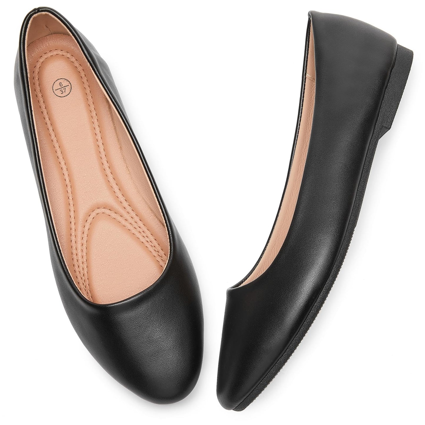 Women's Ballet Flats Shoes Dress Slip on Shoes | PU Leather Teacher Business Casual Loafers Non Slip Low Heel Dressy