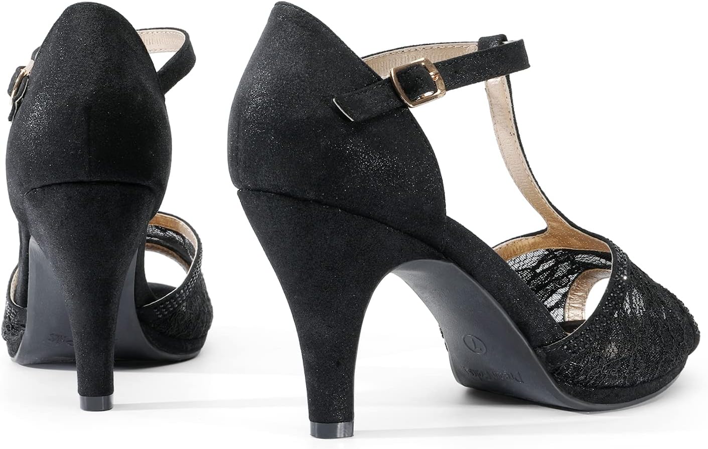 DREAM PAIRS Women's Open Toe Kitten Heel Sandals | Kitten Heel Sandals, Open Toe Pump Shoes,Adjustable T-Strap,,Suitable for Wedding Party Evening Prom Dance