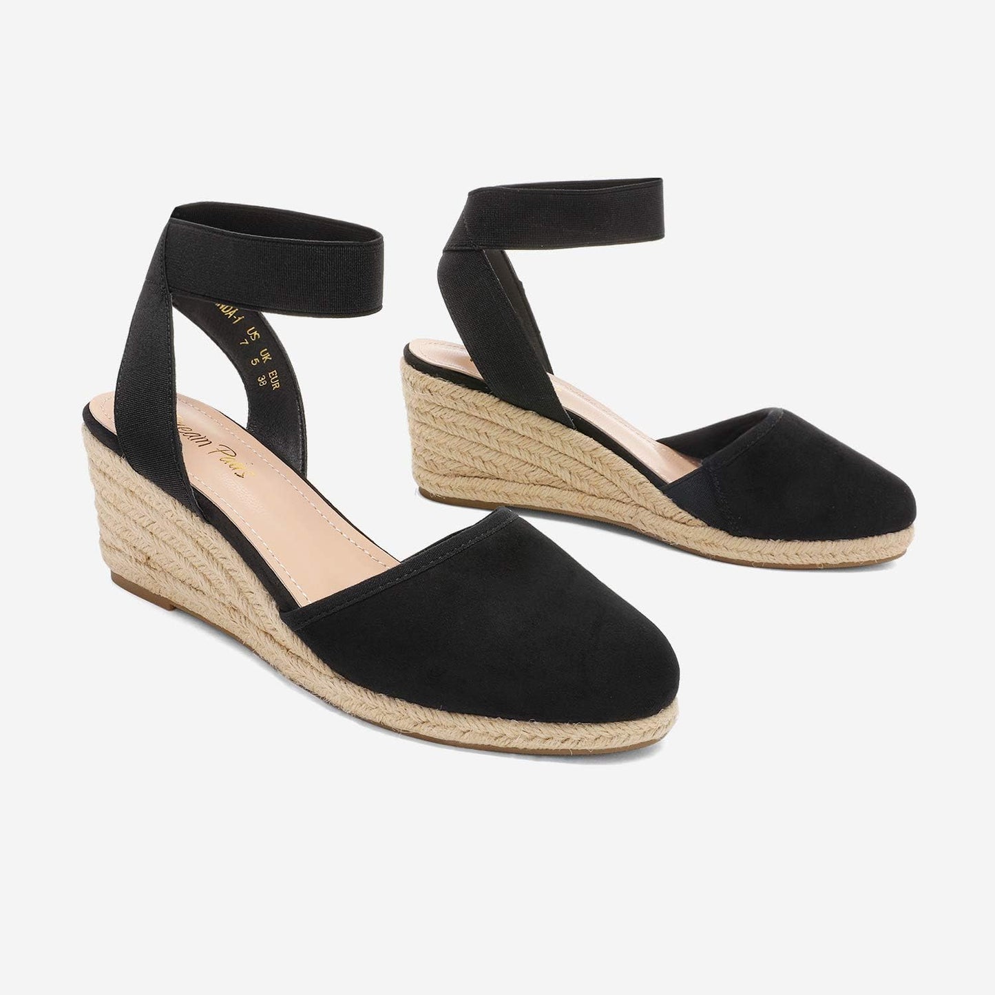 DREAM PAIRS Women's Ankle Strap Wedge Sandals | Espadrilles Sandals, Elastic Ankle Strap, Cushioned Comfort for Summer Outfit, Fashion Dressy Shoes