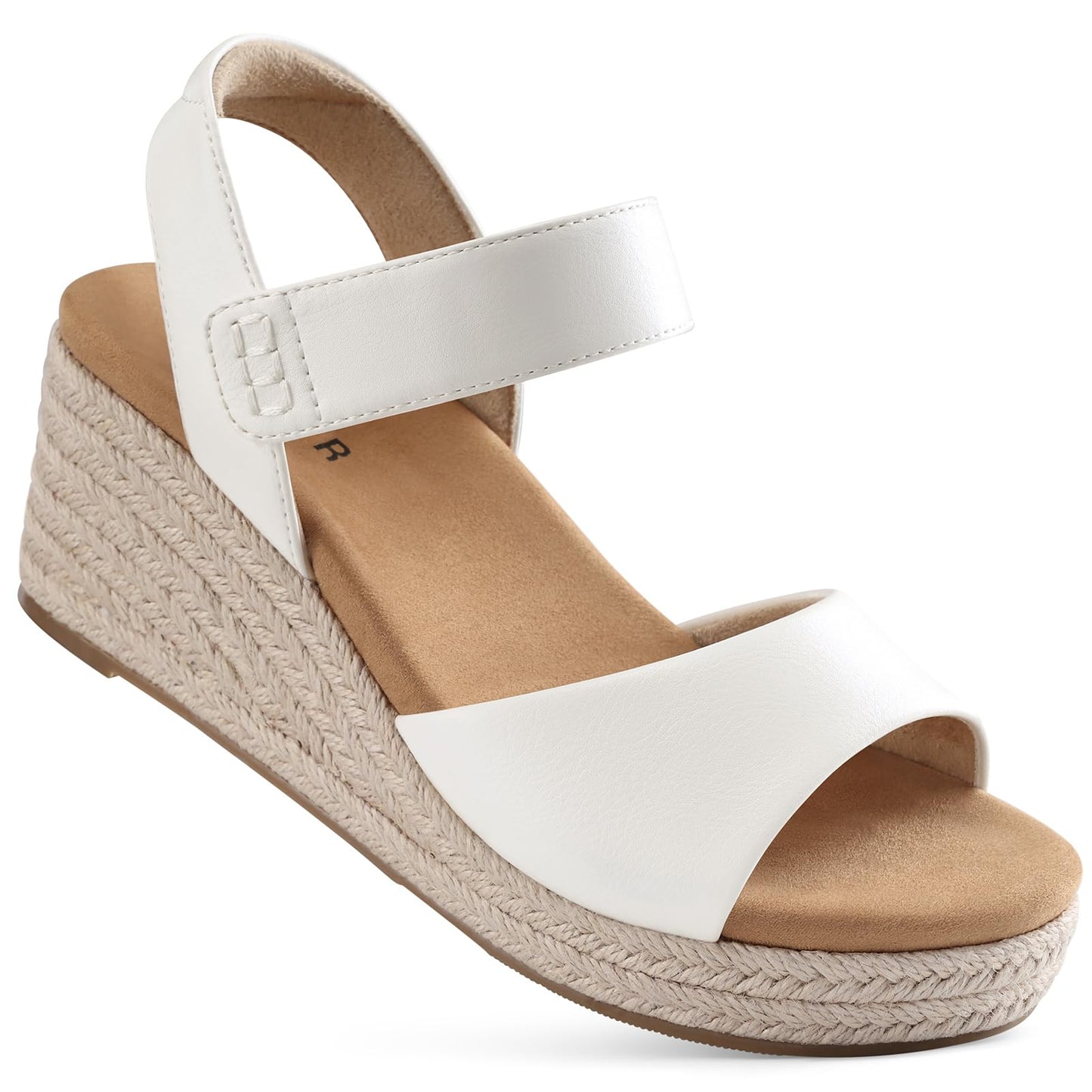 SHIBEVER Women's Wedge Sandals Espadrille: Arch Support for All-Day Comfort | Dressy Low Heels Platform Sandals for Summer Vacation Beach Wedges Outdoors Shoes Size 6-11