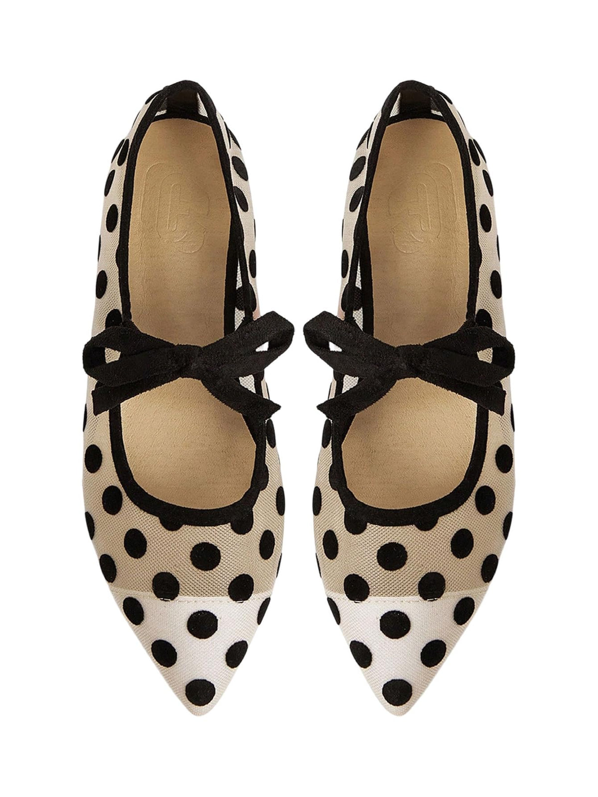 BEAUDRM Women's Polka Dots Mesh Ballet Flats Cute Lace Ballerina Flats | Closed Toe, Square Maryjane Flat, Dressy Casual Work Shoes, Leopard, Lace, Floral, Wedding