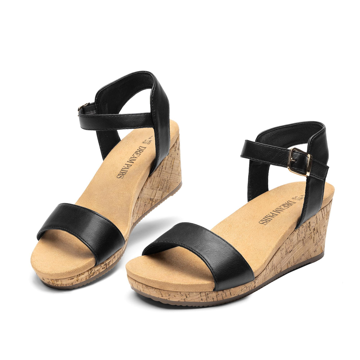 DREAM PAIRS Womens Cushioned Platform Wedge Sandals | 3inch dressy cork wedge heel with soft comfort foam insole non-slip outsole adjustable ankle strap for summer