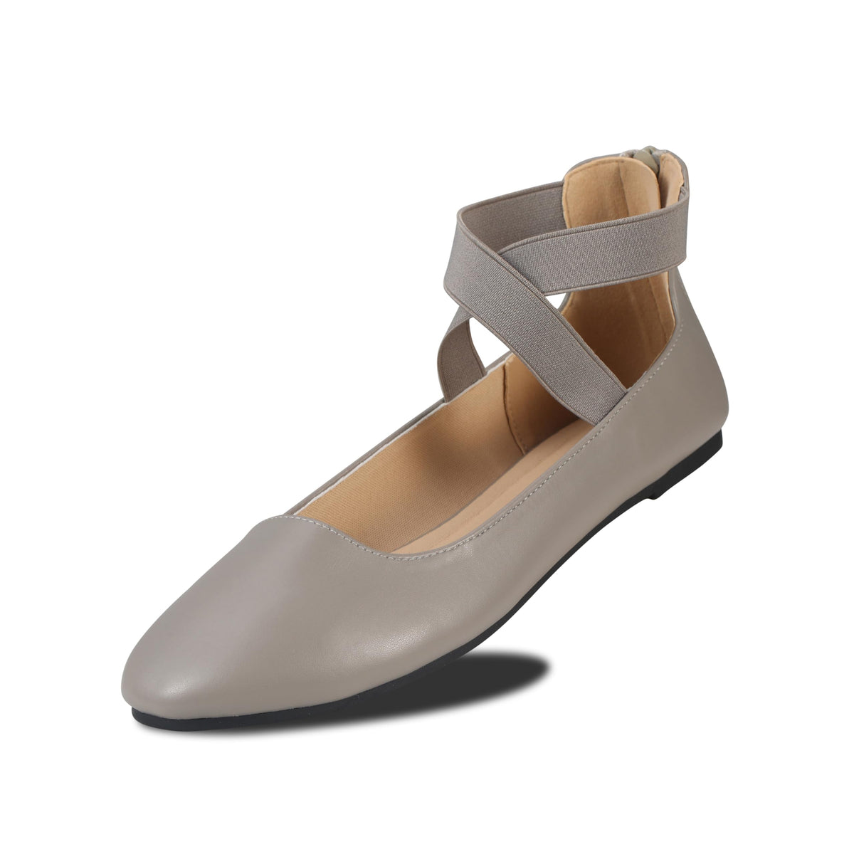 EMMA NEW YORK Ankle Strap Flats for Women | Foam Cushioned Insole, Criss Cross Elastic Strap, Dressy Mary Jane Style