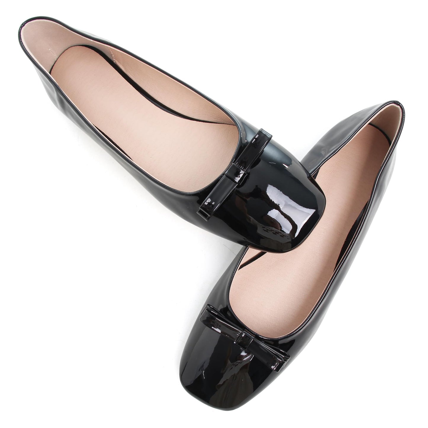 Dear Time Women's Casual Foldable Ballet Flats Square Toe Ballerina Flats Shoes Comfortable