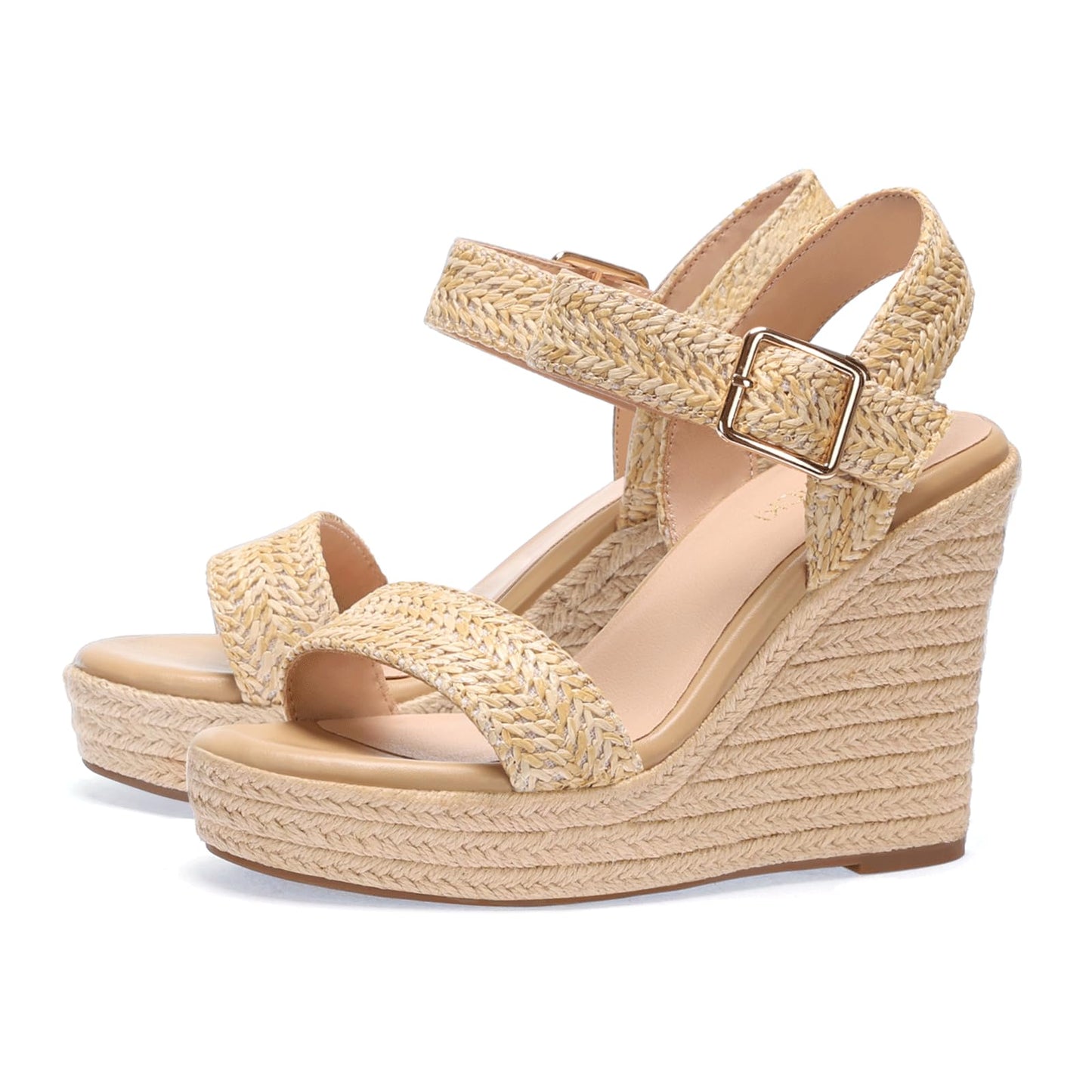 VICKI·VICKI Women's Platform Sandals Wedge Ankle Strap Open Toe Sandals