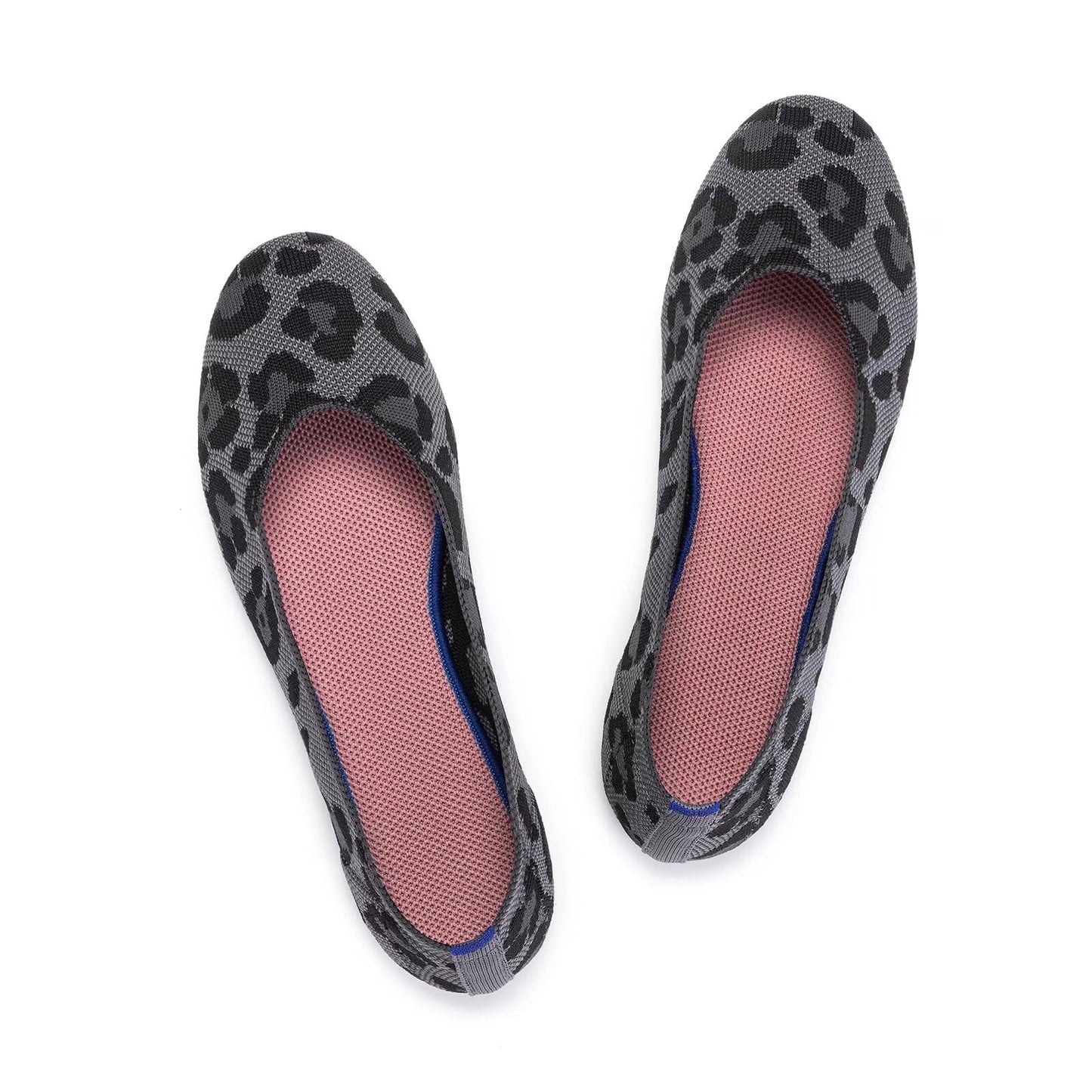 Frank Mully Women’s Ballet Flat Shoes Knit Dress Shoes Round Toe Slip On Ballerina Flats for Woman Low Wedge Comfort Soft