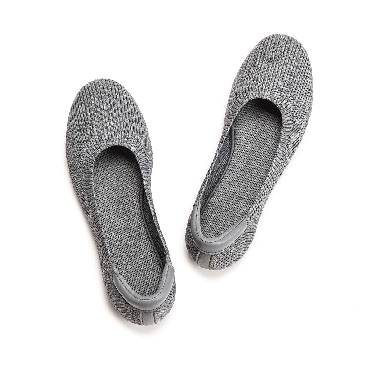 Frank Mully Women’s Ballet Flat Shoes Knit Dress Shoes Round Toe Slip On Ballerina Flats for Woman Low Wedge Comfort Soft