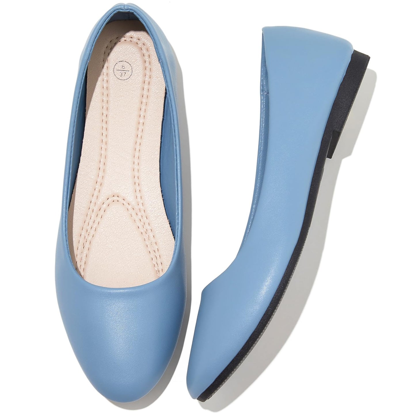 Women's Ballet Flats Shoes Dress Slip on Shoes | PU Leather Teacher Business Casual Loafers Non Slip Low Heel Dressy