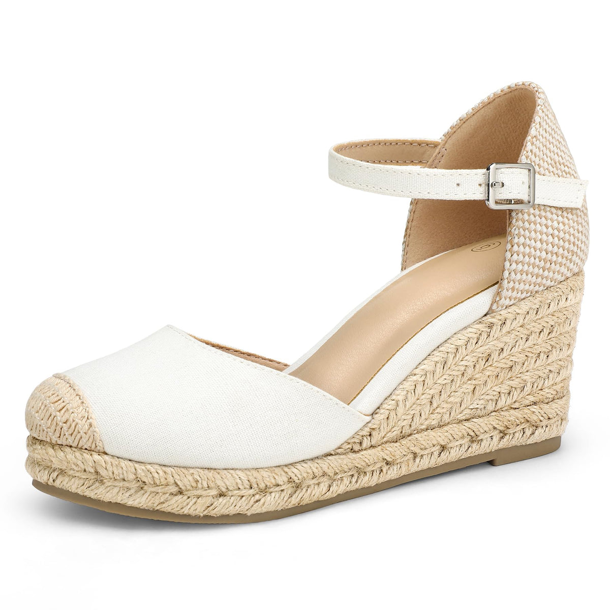 mysoft Women's Platform Espadrille Wedge Sandals Closed Toe Summer Shoes | Comfortable Fit,2.76 Inch Heel,Breathable,Adjustable Ankle Strap Buckle,Non-Slip Rubber,Casual Walking Vacation