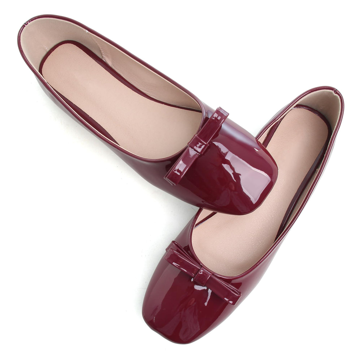 Dear Time Women's Casual Foldable Ballet Flats Square Toe Ballerina Flats Shoes Comfortable