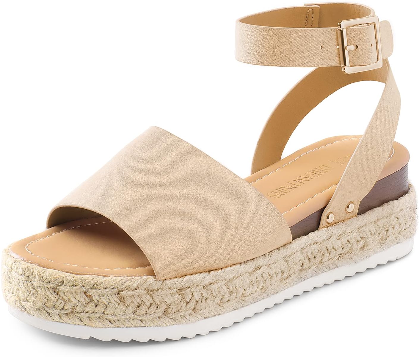 DREAM PAIRS Women's Platform Espadrille Wedge Sandals | Adjustable ankle strap with cushioned footbed for comfortable walking, vacation, beach outing and summer events