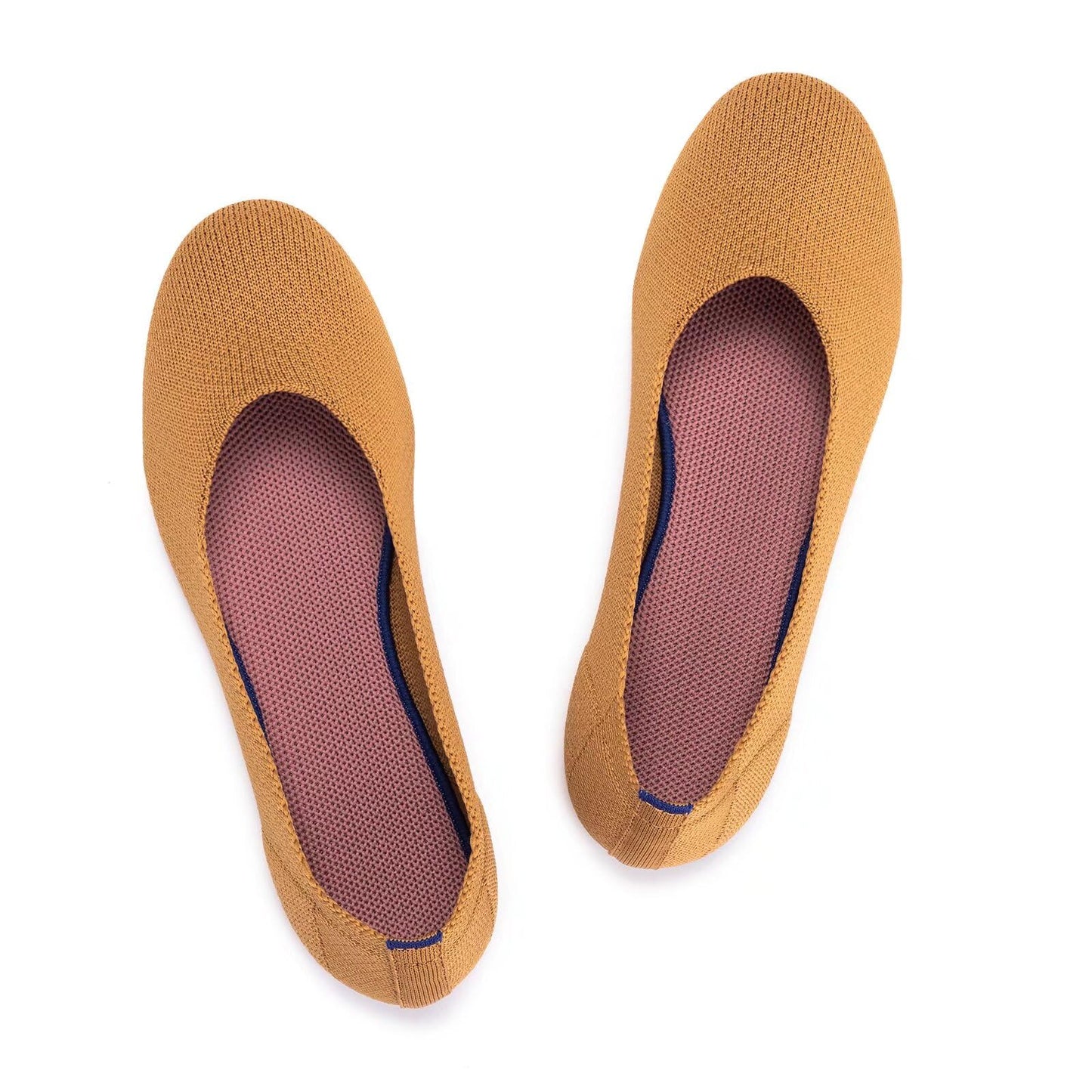 Frank Mully Women’s Ballet Flat Shoes Knit Dress Shoes Round Toe Slip On Ballerina Flats for Woman Low Wedge Comfort Soft