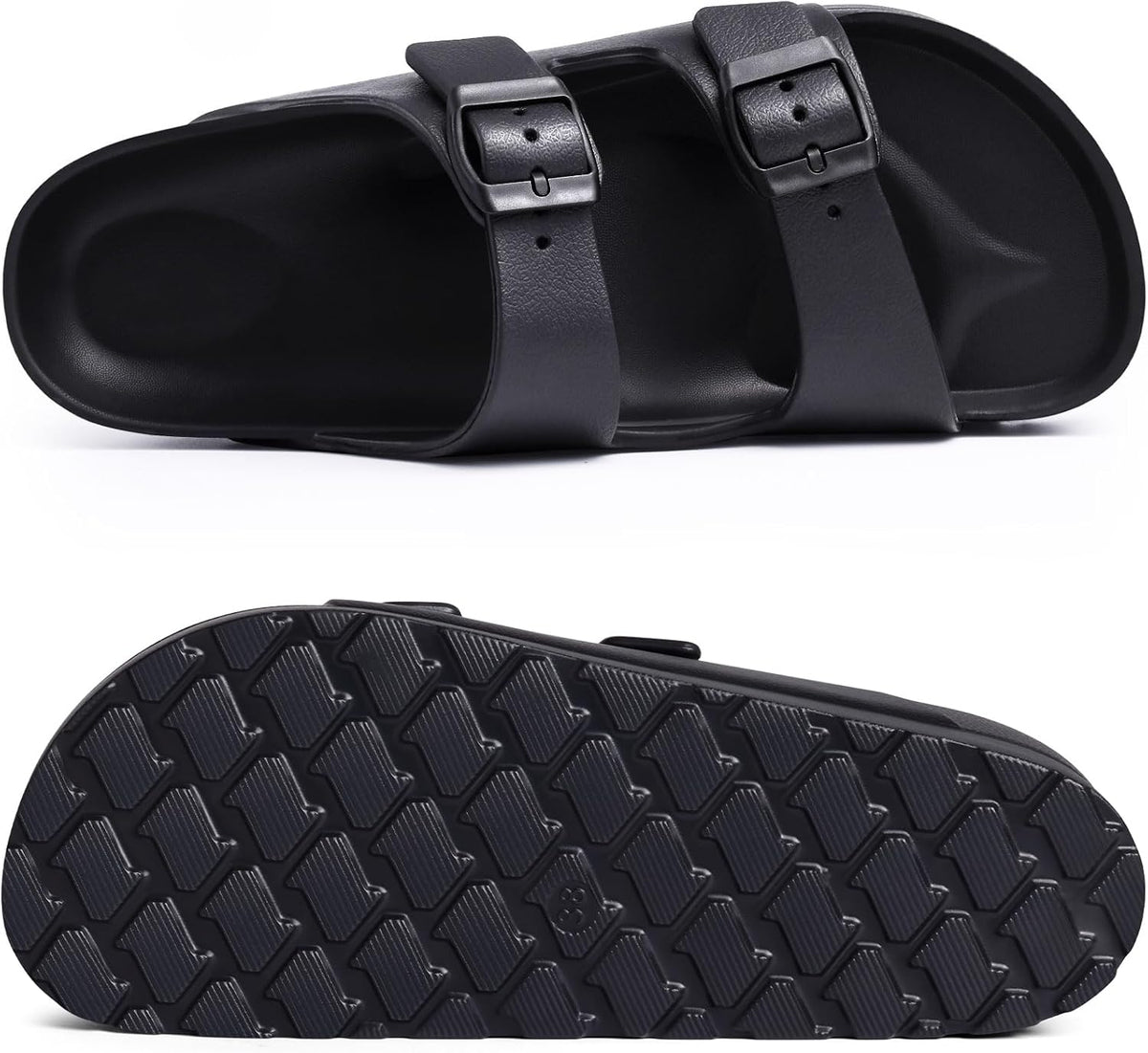 Goosecret Women's Comfortable Arch Support Walking Platform Sandals | Lightweight Chunky Slip-On Foam Slides with Adjustable Buckle, Sandals for Beach and Daily Wear