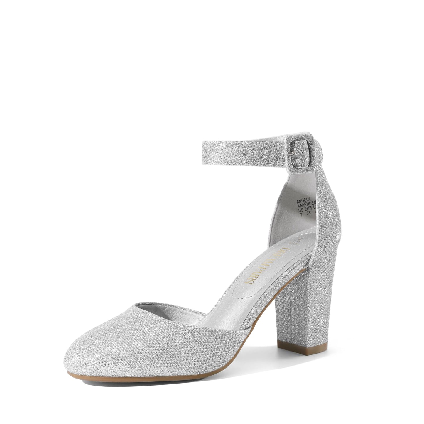 DREAM PAIRS Women's High Heel Chunky Pumps Shoes | Ankle Strap Closed Round Toe Chunky Heels Wedding Pumps Shoes for Women